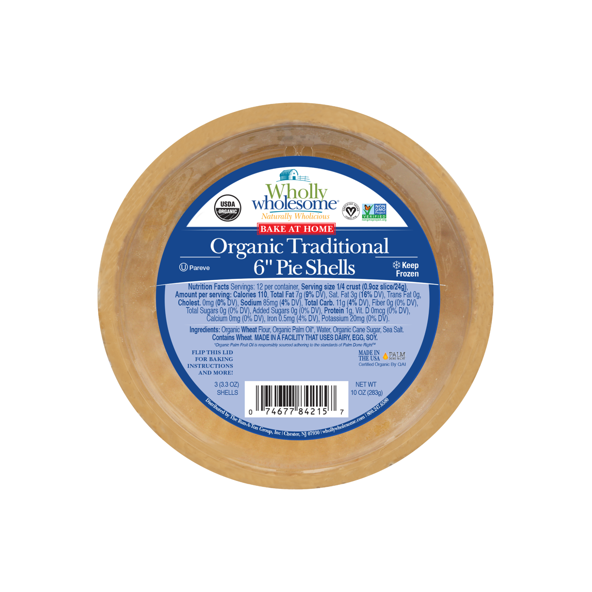 Traditional Organic 6" Pie Shells (3 Pack) Wholly Wholesome