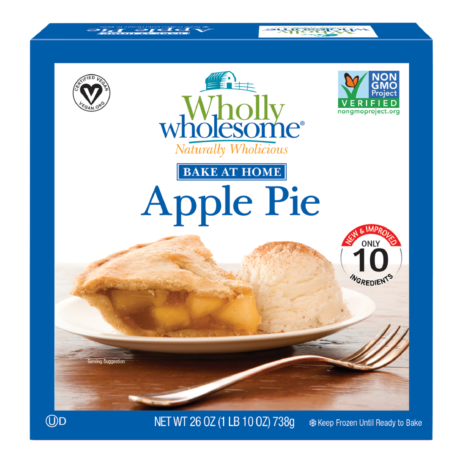 Apple All Natural 8" Frozen Pie Wholly Wholesome